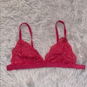 New Hot Pink Rhinestone Bralette